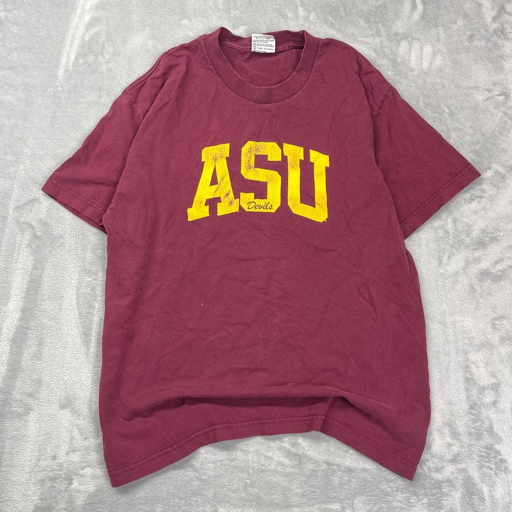 Vtg Arizona State Sun Devils T-Shirt Mens L Maroon TLC Sportswear NCAA Football‎